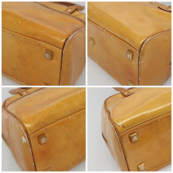 LOUIS VUITTON Monogram Vernis Tompkins Square Hand Bag Beige M91149 Auth PP774 - Picture 15 of 16